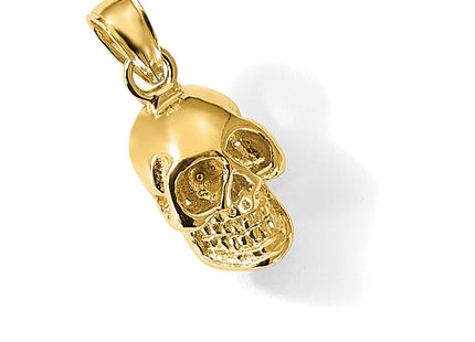 14K 3-D Polished Skull Pendant