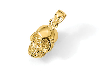 14K 3-D Polished Skull Pendant