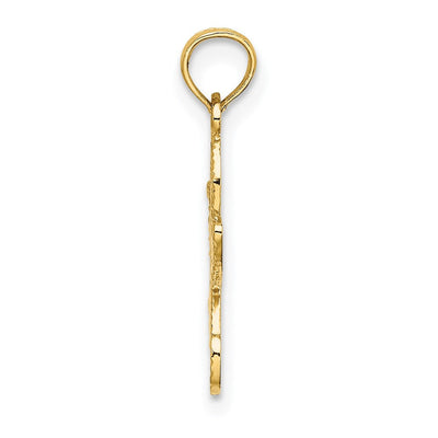 14K Flat Starfish Charm, 18 x 18.3mm