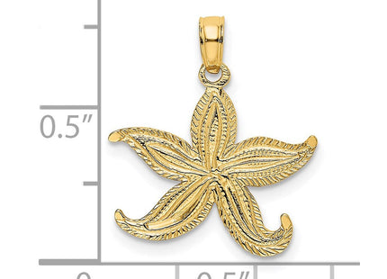 14K Flat Starfish Charm (Style K7371)