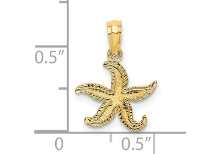 14K gold starfish charm, another view