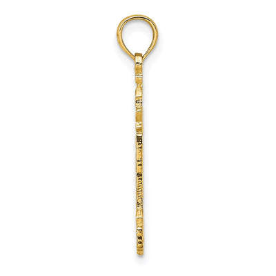 14K Flat and Textured Lighthouse Charm