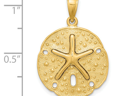 14K Starfish on Sand Dollar Charm, 27 x 20.05mm