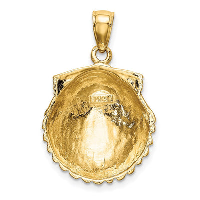 14K Scallop Shell Charm, 25 x 17.5mm