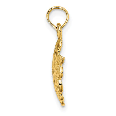 14K Scallop Shell Charm, 18 x 12mm