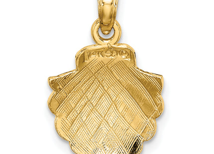 14K Scallop Shell Charm, 18 x 12mm