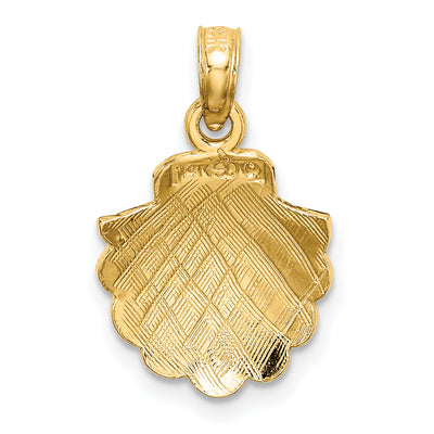 14K Scallop Shell Charm, 18 x 12mm