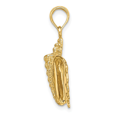 14K Conch Shell Charm, 25 x 14.2mm