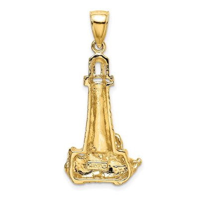 14K Lighthouse W/ Wave Charm, 34.25 x 16.5mm