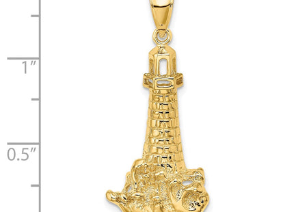 14K Lighthouse W/ Wave Charm (Style K7409)