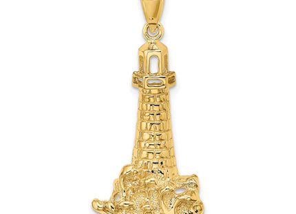 14K Lighthouse W/ Wave Charm (Style K7409)
