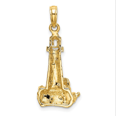 14K Lighthouse W/ Wave Charm, 28.07 x 12.53mm