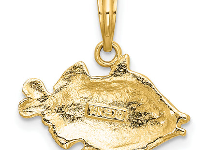 14K 2-D Polished Engraved Fish Charm