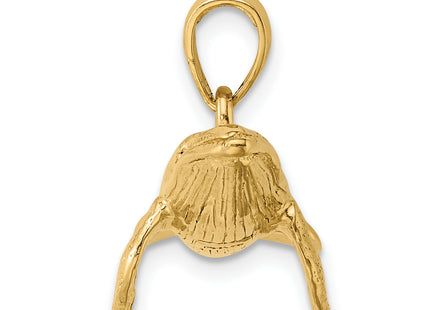 14K 3-D Textured Underside Humpback Whale Charm