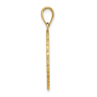 14K Jamaica and Palm Tree Disk Charm, 28.9 x 21.65mm