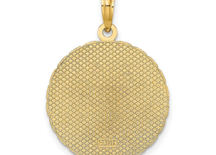 14K JAMAICA and Palm Tree Disk Charm (Style K7517)
