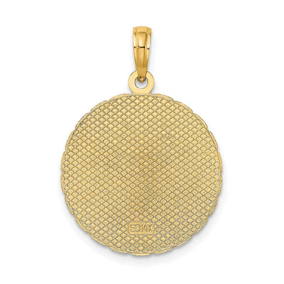 14K Jamaica and Palm Tree Disk Charm, 25.47 x 18.97mm
