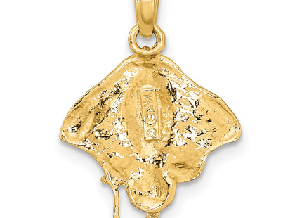 14K Stingray Charm, 20 x 15.15mm