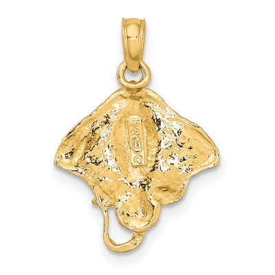 14K Stingray Charm, 20 x 15.15mm