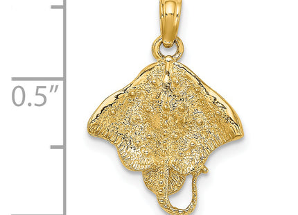 14K Stingray Charm, 20 x 15.15mm