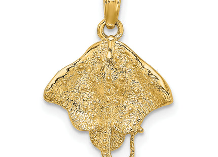 14K Stingray Charm, 20 x 15.15mm