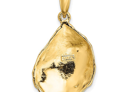 14K Textured and Polished Oyster Shell Charm (Style K7532)