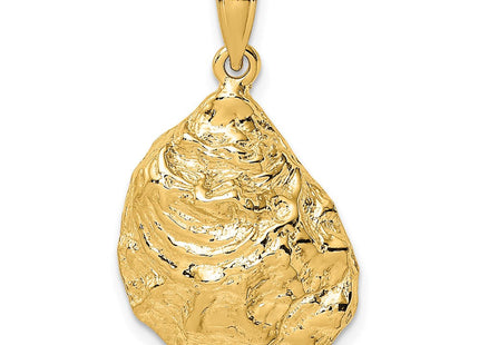 14K Textured and Polished Oyster Shell Charm (Style K7532)