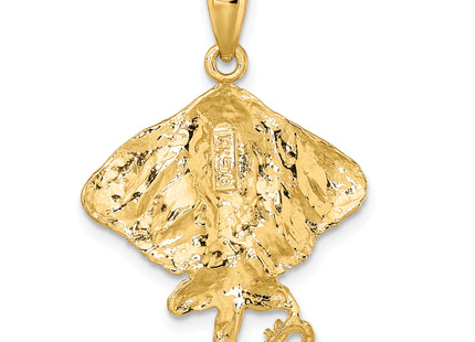 14K Stingray Charm, 27 x 20.8mm