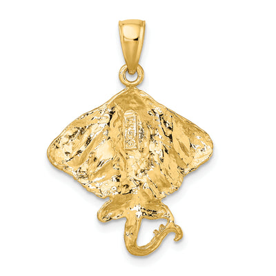 14K Stingray Charm, 27 x 20.8mm