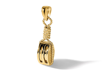 14K 3D Block Mariners Pulley Charm
