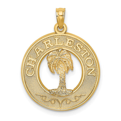 14K Charleston Palm Tree Charm, 25 x 19.6mm