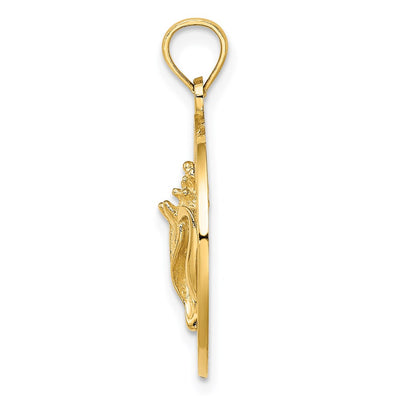 14K JAMAICA Circle w/ Conch Shell Charm