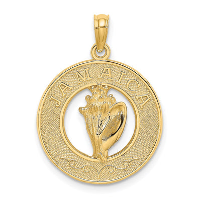 14K JAMAICA Circle w/ Conch Shell Charm