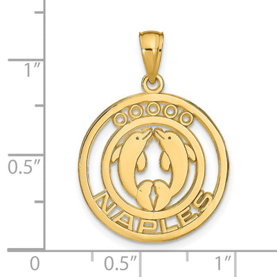 14K NAPLES Dolphins Pendant