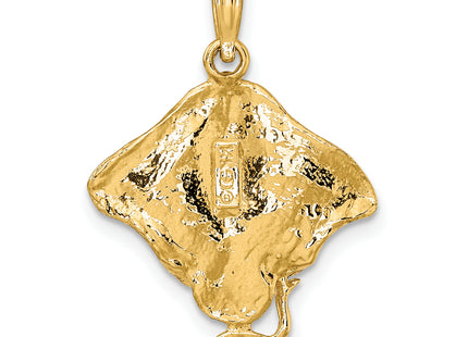 14K Stingray Charm, 25 x 19mm