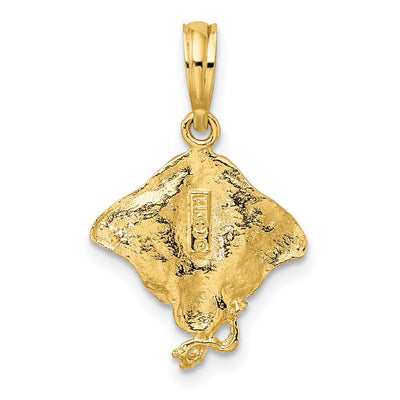 14K Stingray Charm, 21 x 14.45mm