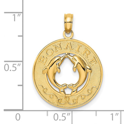 14K BONAIRE Circle w/ Dolphins Charm
