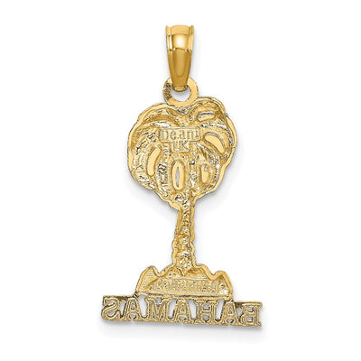 14K Bahamas Palm Tree Charm, 22.05 x 16.65mm