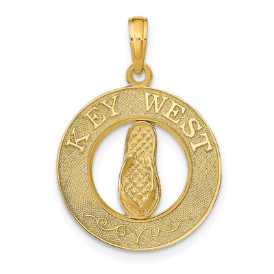 14K gold key pendant