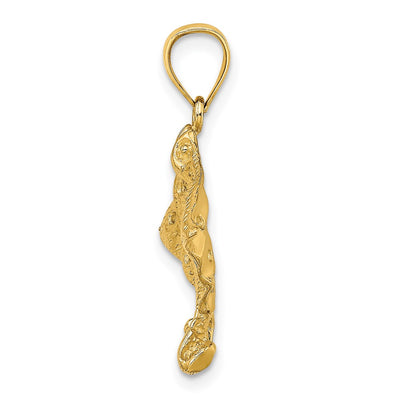 14K Spotted Eagle Ray with Holes Charm, 25 x 25.65mm