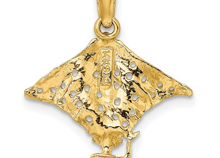 14K Spotted Eagle Ray with Holes Charm (Style K7623)