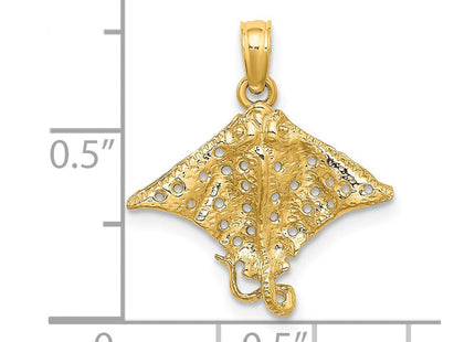 14K Spotted Eagle Ray with Holes Charm (Style K7623)