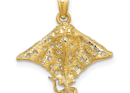 14K Spotted Eagle Ray with Holes Charm (Style K7623)
