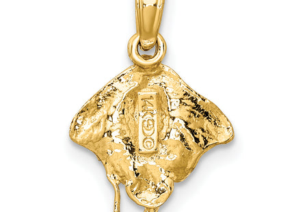 14K Stingray Charm, 16 x 11.55mm