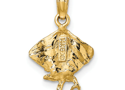 14K Stingray Charm, 17 x 11mm