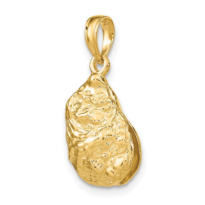 14K 3-D Textured Oyster Shell Charm, 21 x 13mm