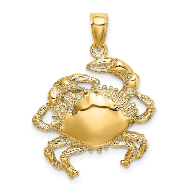 14K Crab Charm, 28 x 23mm