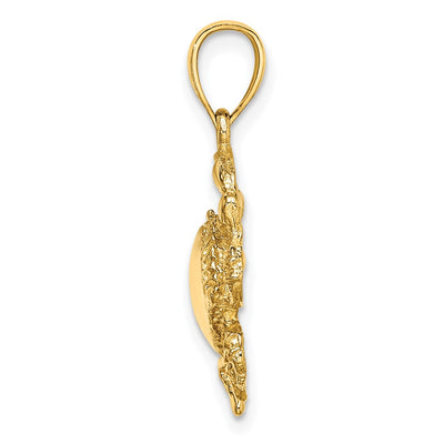14K Crab Charm, 24 x 17.3mm