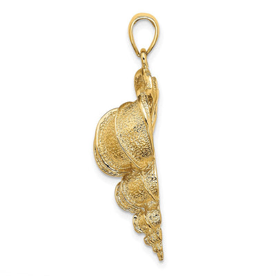 14K Wentletrap Shell Charm, 36 x 16.25mm