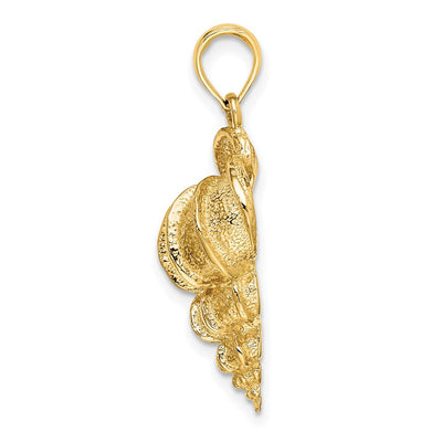 14K Wentletrap Shell Charm, 28 x 13.05mm